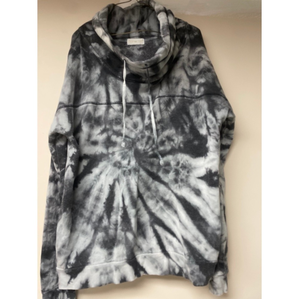 Women's Simply southern Black/White Tye Dye Cowl Neck Sweatshirt Size large